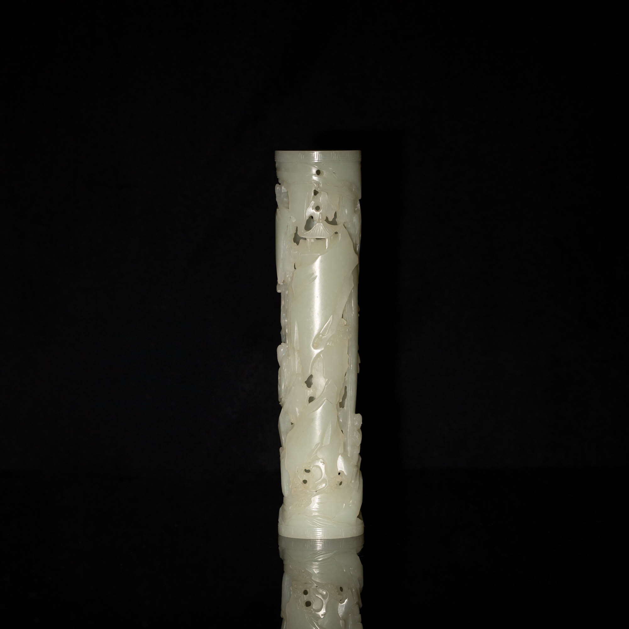 中国　朱塗　神獣人物文　煎茶盆　香盆　C　7922A 中国 朱塗 神獣人物文 煎茶盆 香盆 C 7922A