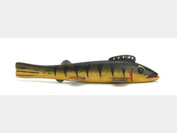Fish decoy in the style of Oscar Peterson