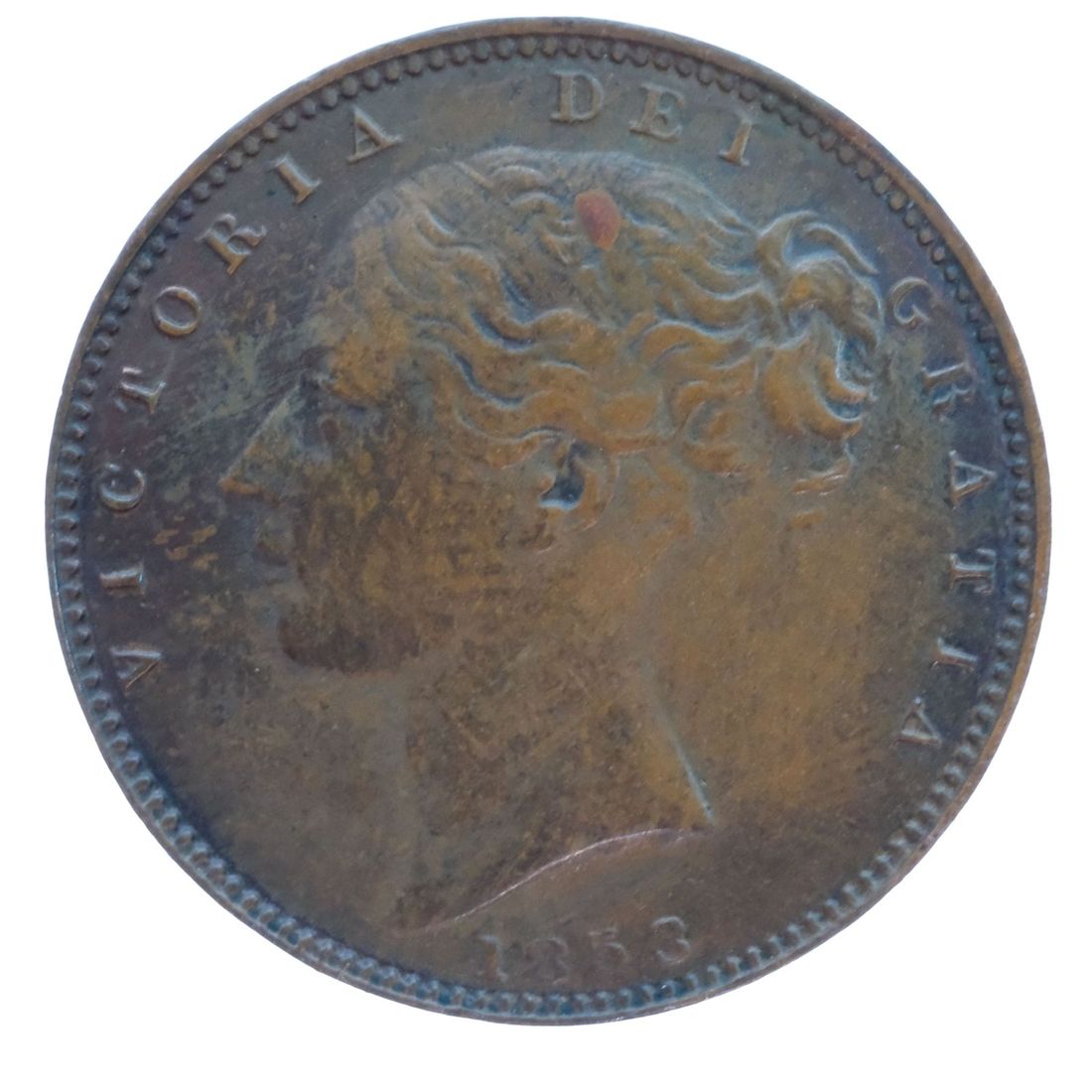 Great Britain Victoria 1853 Farthing, about Uncirculated