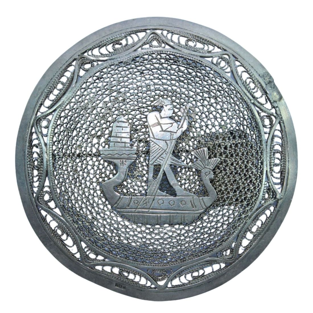 Egyptian-style Sterling (925) Silver Brooch