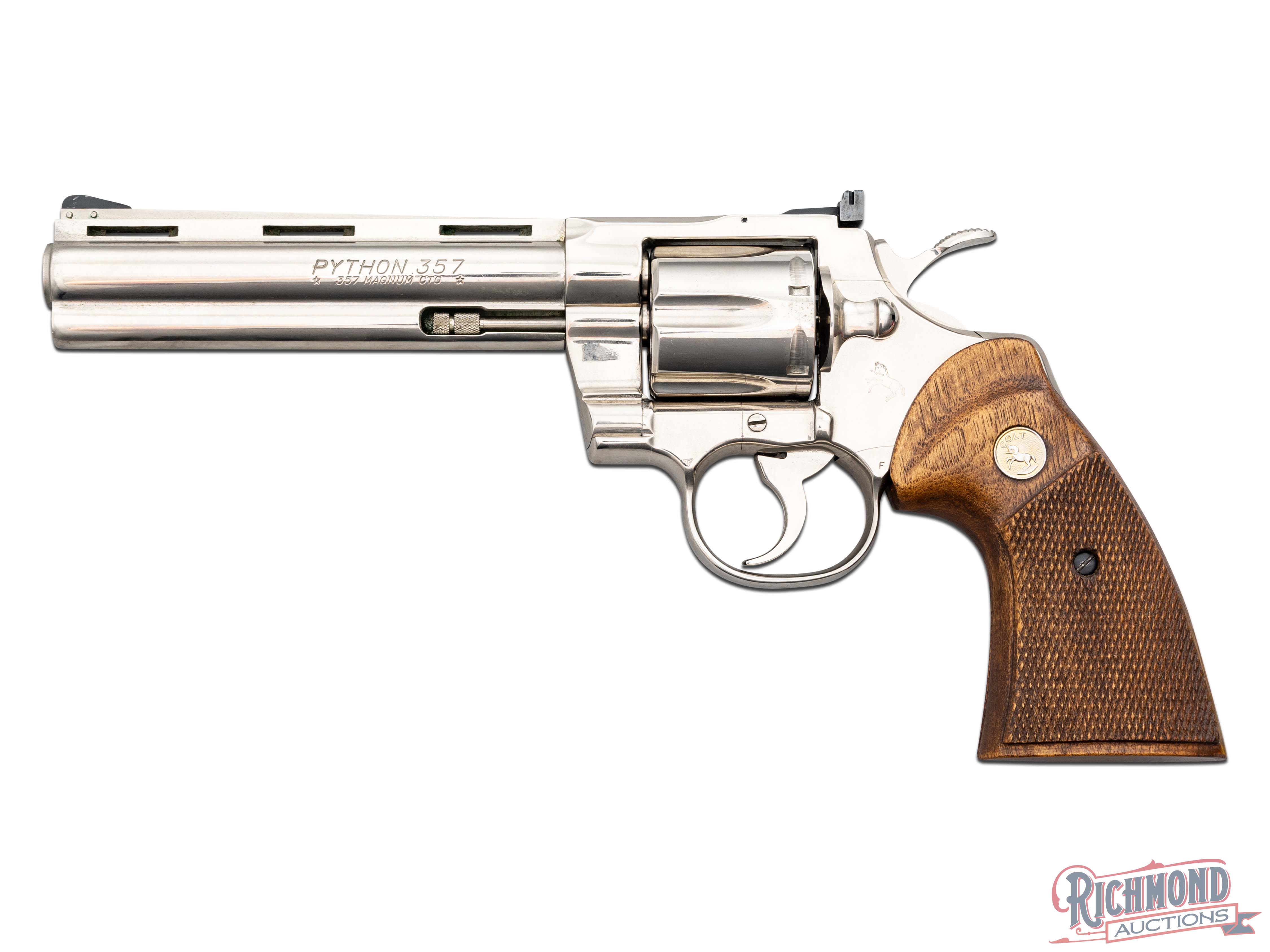 1980 Colt Python .357 Magnum Double Action Revolver 6" Nickel ...