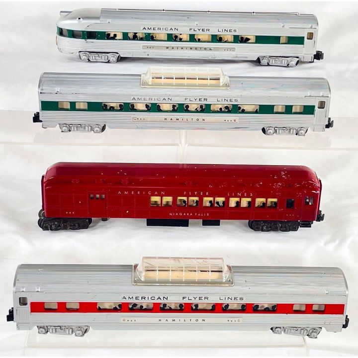 American Flyer Postwar S Gauge Heavyweight Streamliner Passenger Cars 953 - 962 - 963 - 962