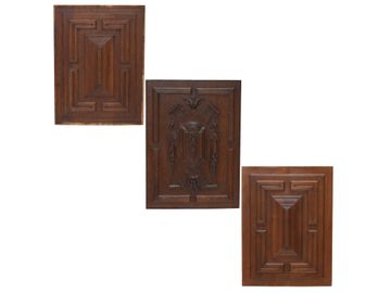 Group of Three Vintage Carved Wood French Style Wall Hangings