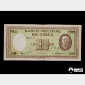 Chile, Banco Central. 1.000 Pesos. 1945.