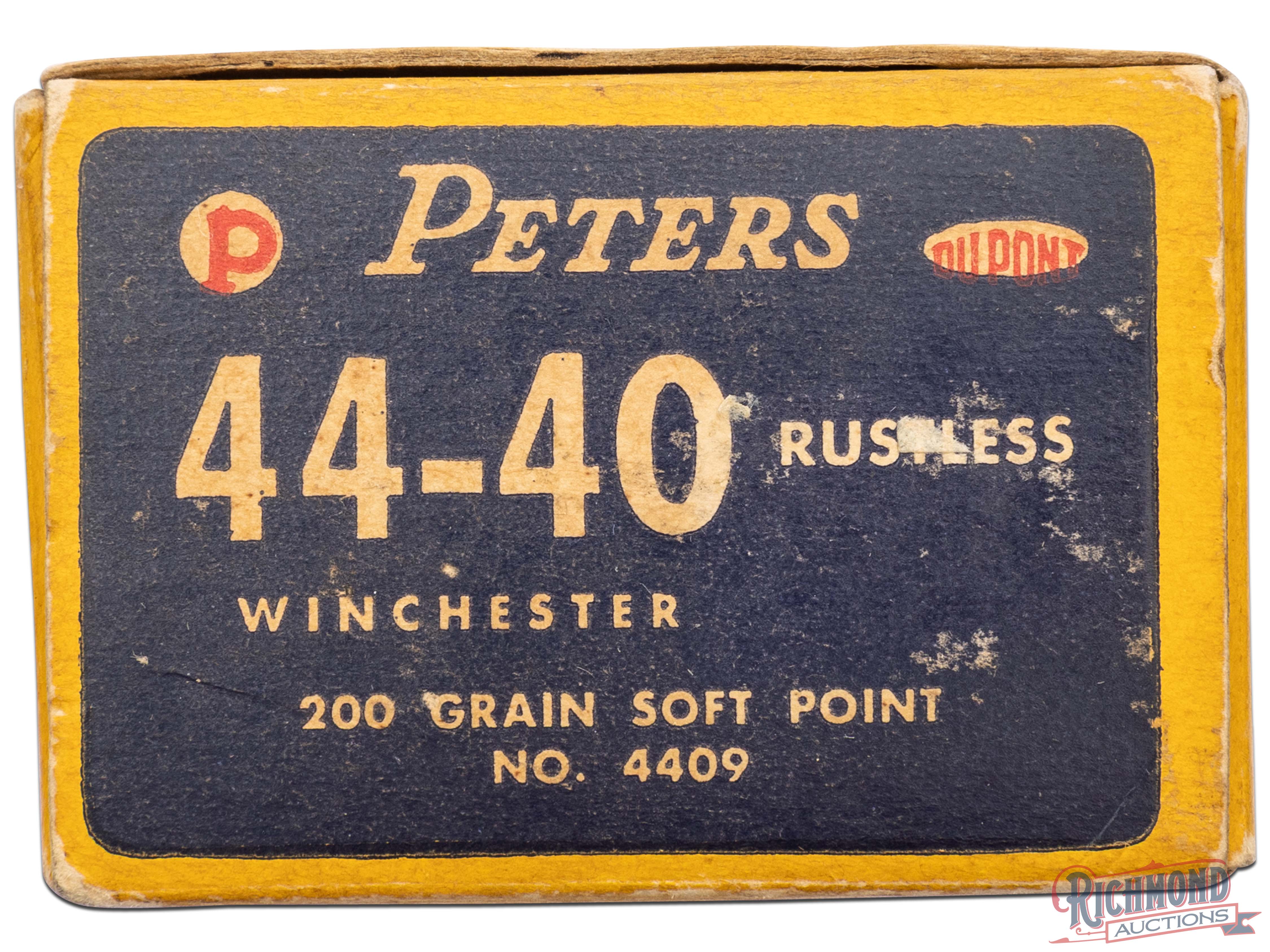 Rustless Label Peters Rustless 44-40 Winchester Soft Point bullet Collectors Box ...