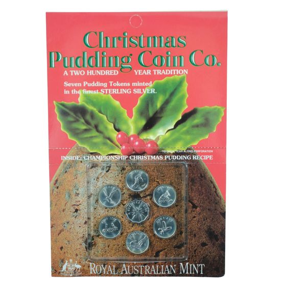 Australia 'Christmas Pudding' Sterling (925) Silver Tokens (Set of 7)