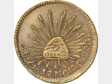 KM# SIMIL 372.10 – Real 1857 Zacatecas Zs MO. XF.