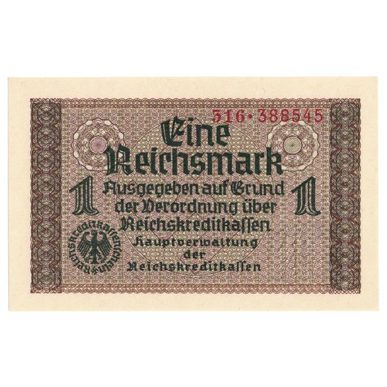 German Occupied Territories 1940 Eine (1) Reichsmark, Uncirculated