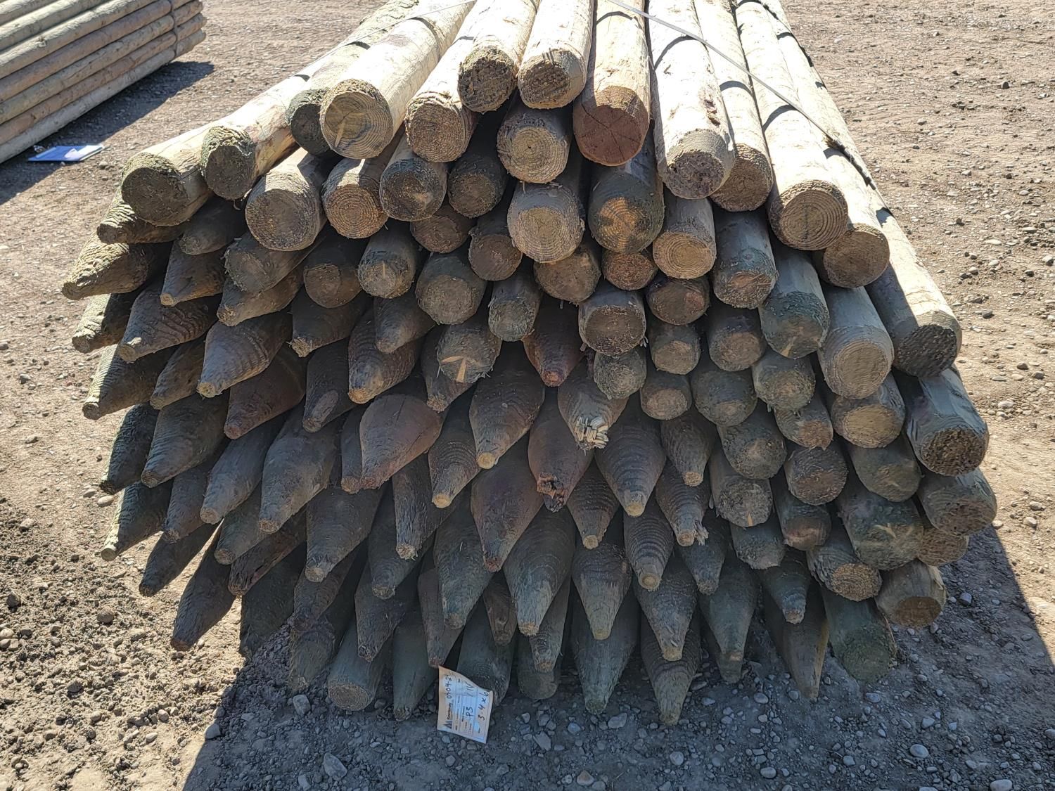 (115) 3-4 Inch X 6 Ft Treated Fence Posts (Unused) [24DG03993-035 ...