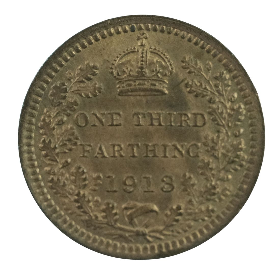 Great Britain George V 1913 Third Farthing, Lustrous Choice Uncirculated