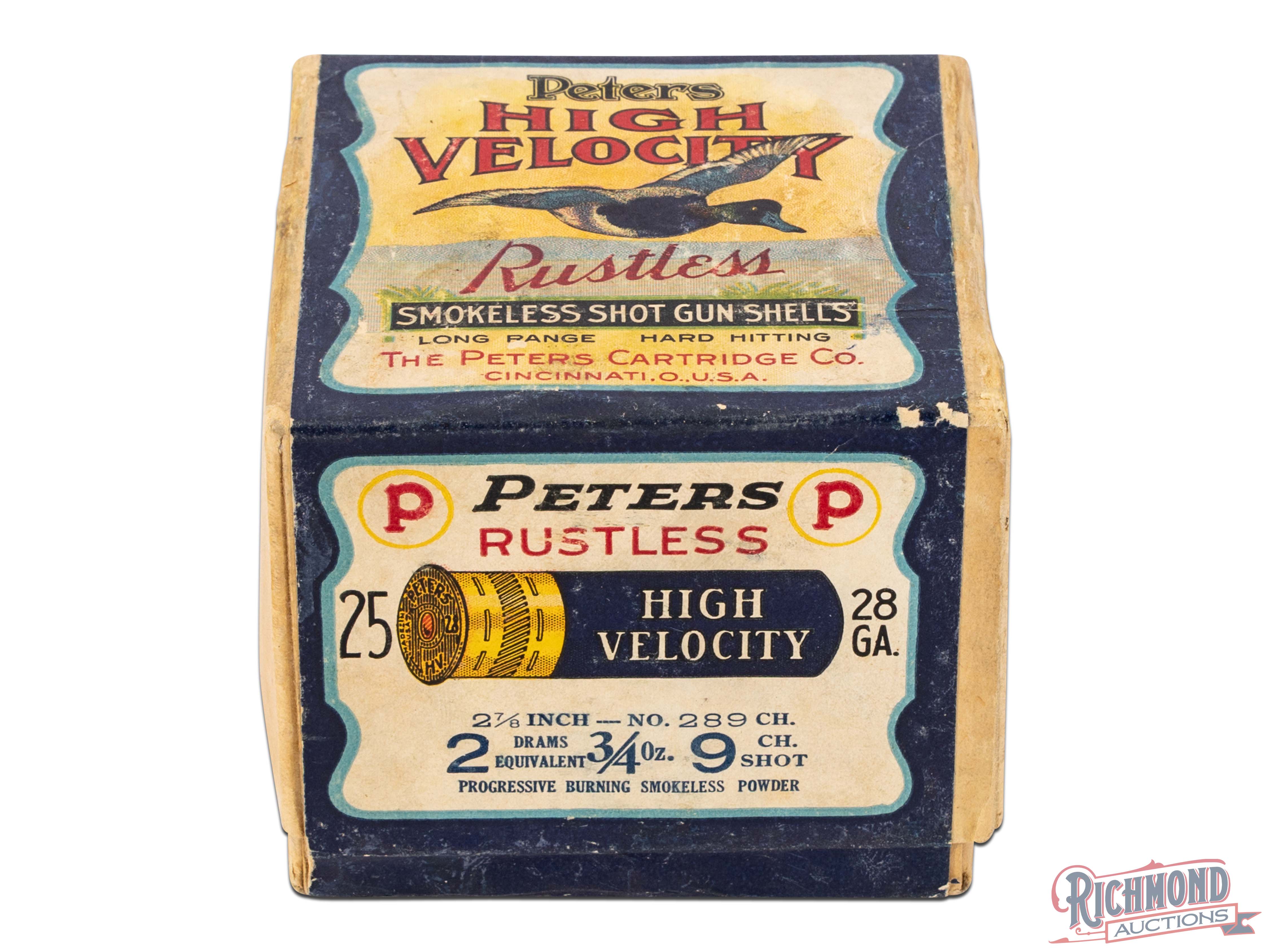 Sealed Peters High Velocity Blue Bill Rustless Smokeless Paper Shot Gun ...