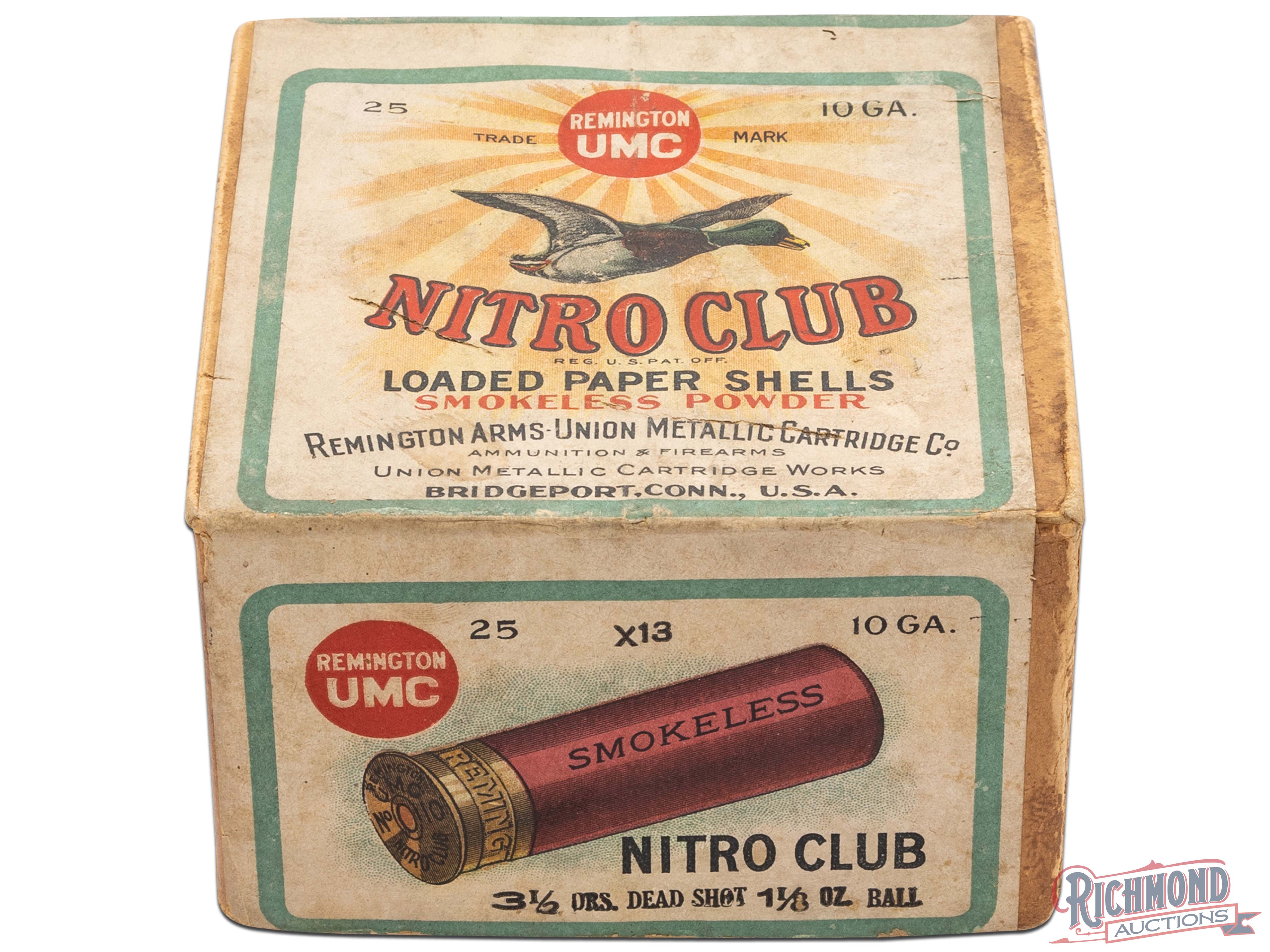 Remington UMC 10 Gauge Nitro Club Loaded Paper Shells Smokeless Powder ...