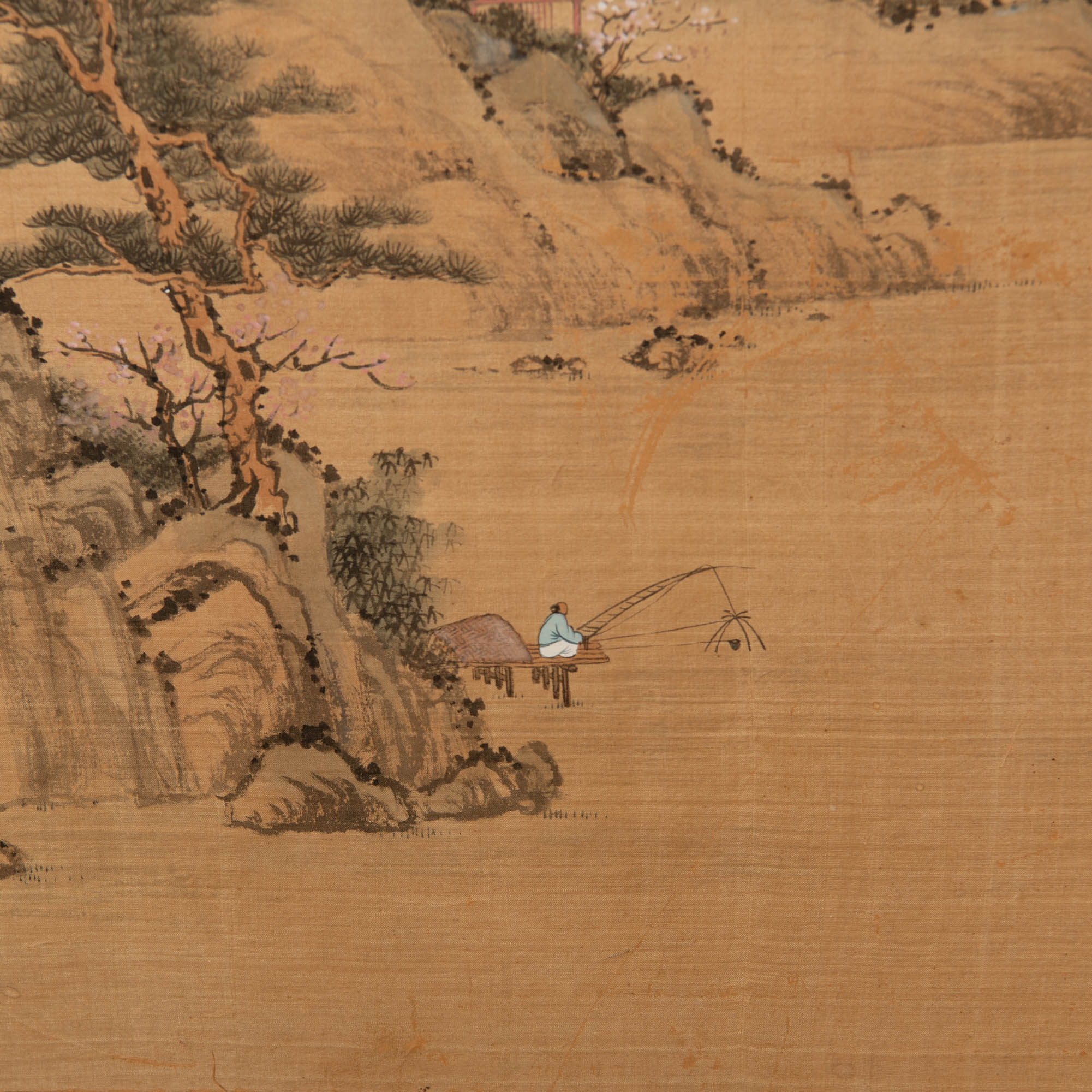 龍池山人山水鏡框A Chinese landscape painting, signed Long