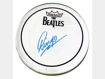The Beatles: Ringo Starr Signed 10" Remo Drumhead (Beckett/BAS)