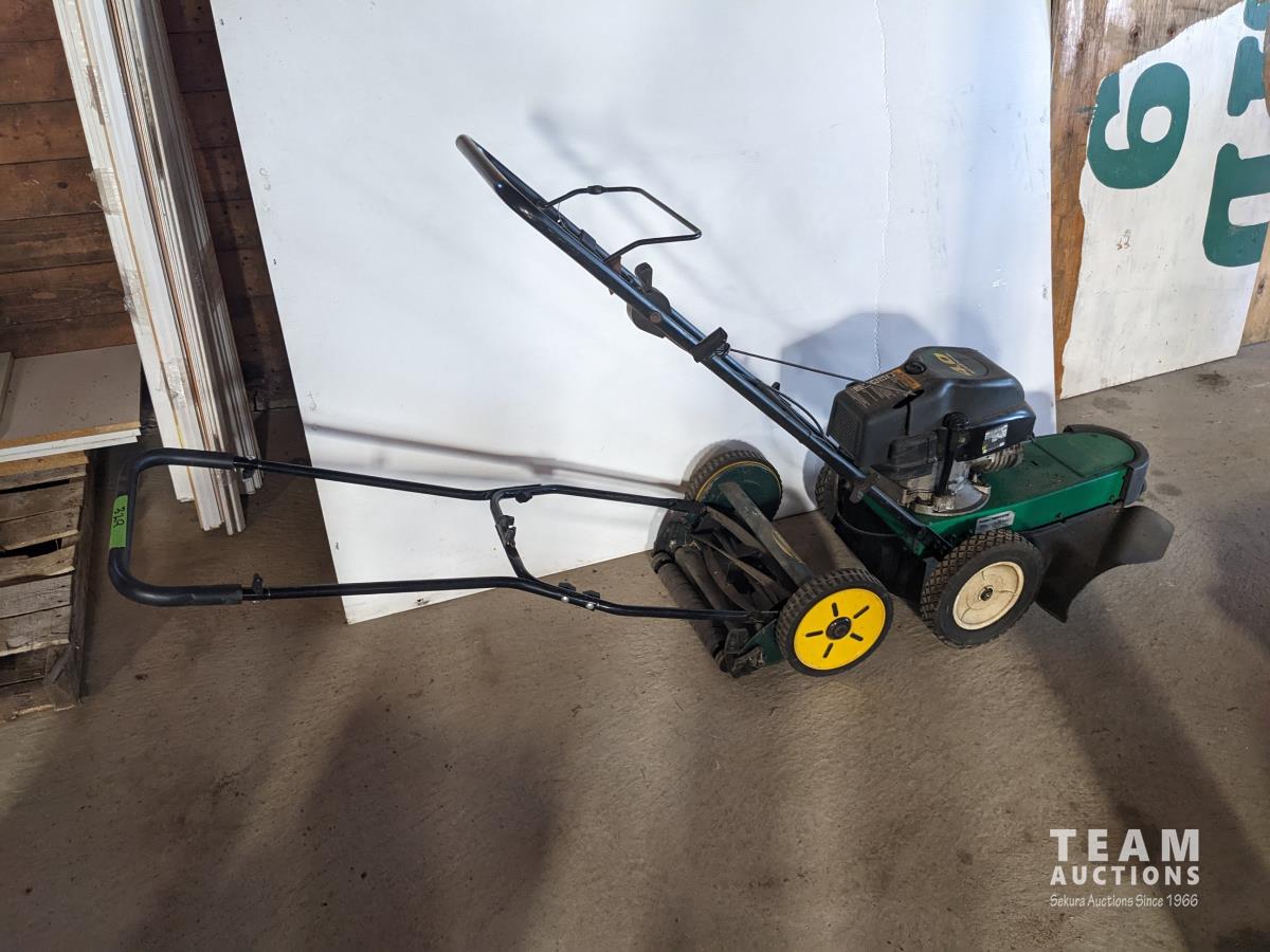 Weed Eater 4 HP Wheeled Trimmer & 14 Inch Yard Works Reel Lawnmower ...
