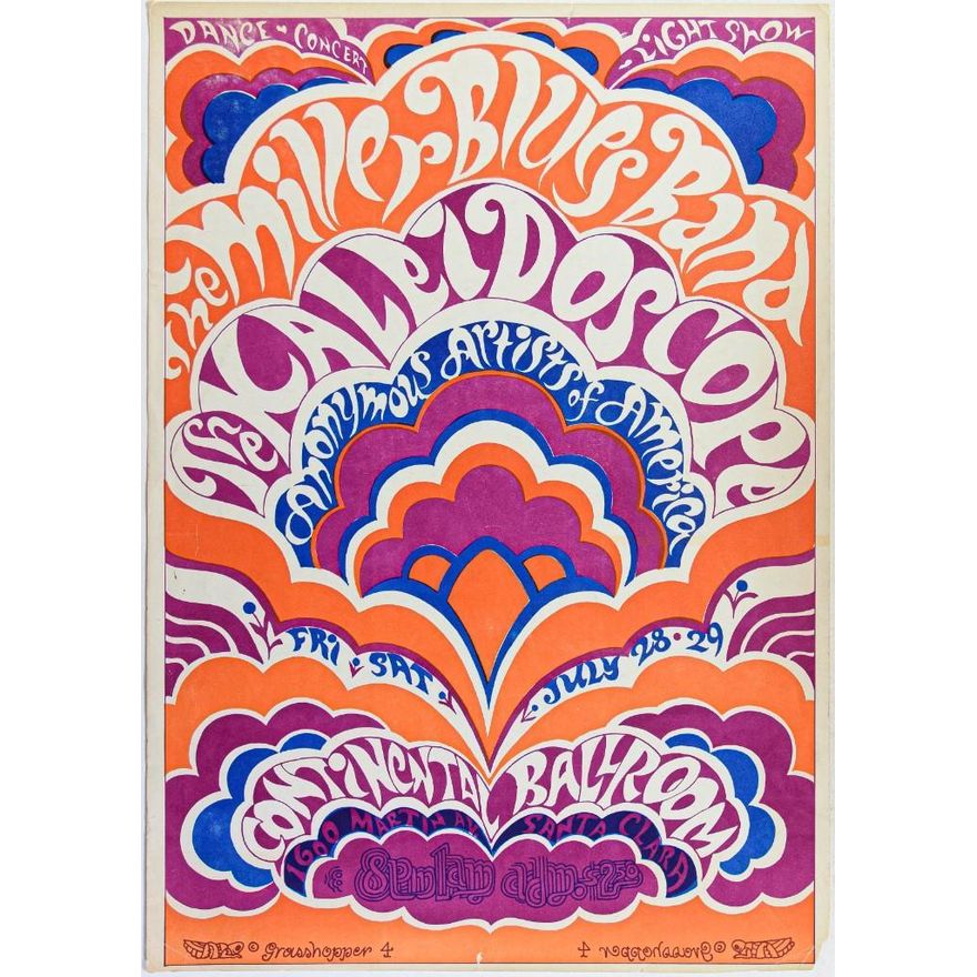 1967 Steve Miller Blues Band Kaleidoscope The Continental Ballroom Poster Extra Fine 65