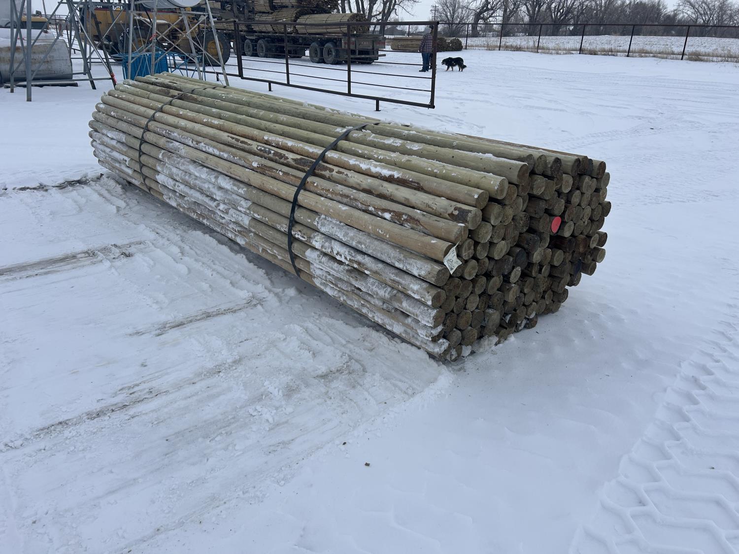 Qty of (144) 3.5 Inch X 14 Ft Treated Fence Rails (Unused) [25CA10993 ...