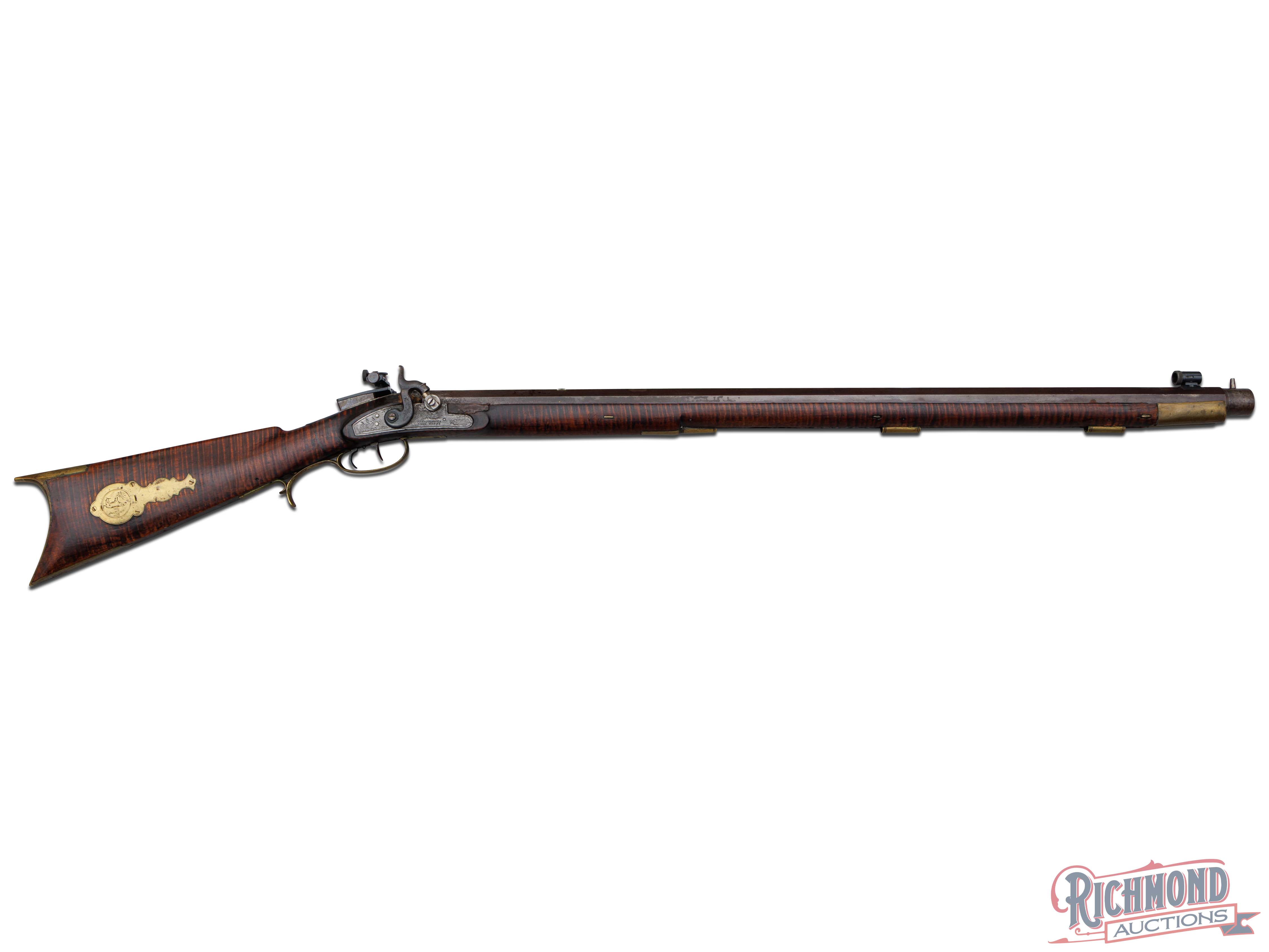Percussion 44 Caliber Kentucky Fullstock Bench Rifle With False Muzzle ...