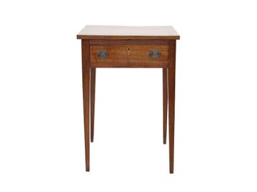 19th C. American Walnut Bench Made Solid Wood Top Side Table