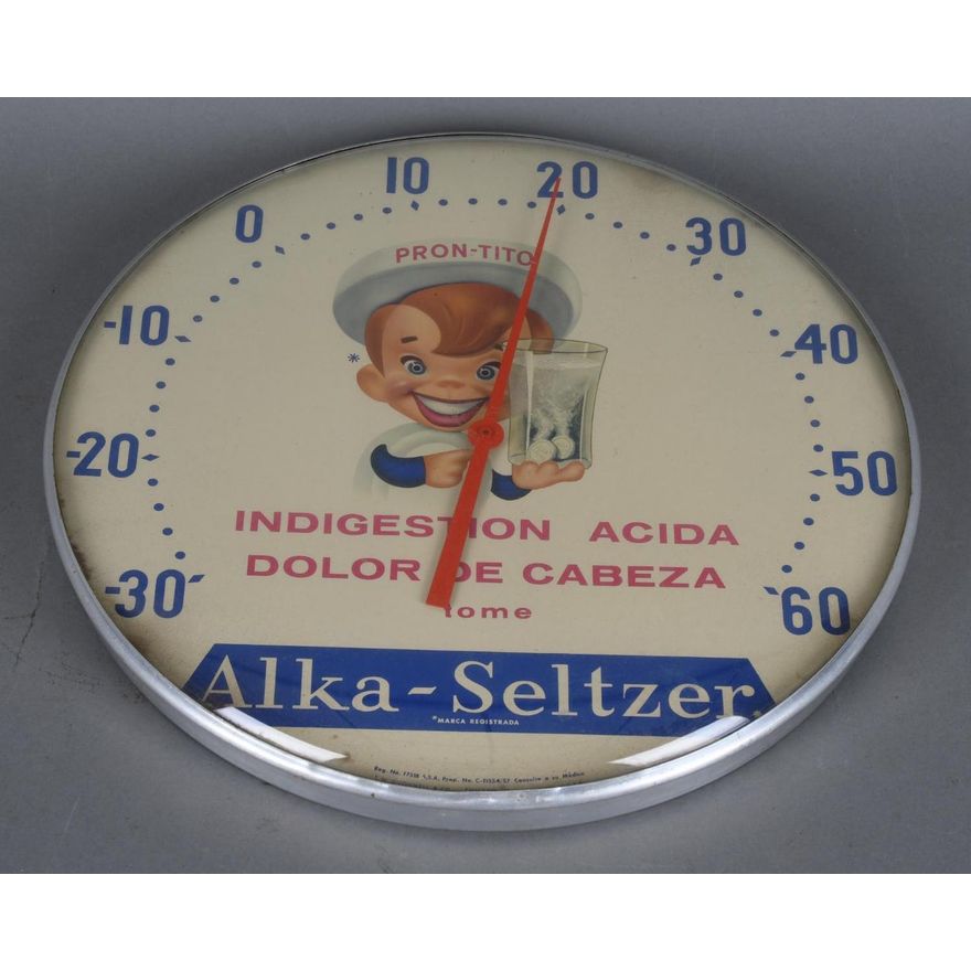 Alka-Seltzer w/Logo Round Thermometer