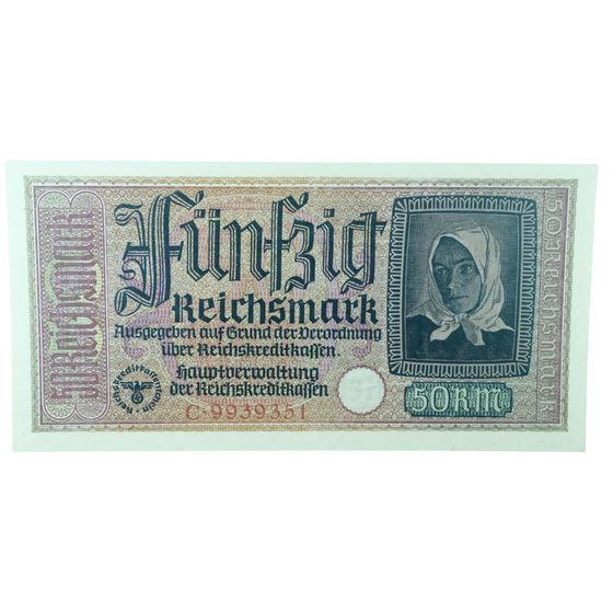 German Occupied Territories 1940 Funfzig (50) Reichsmark, Uncirculated