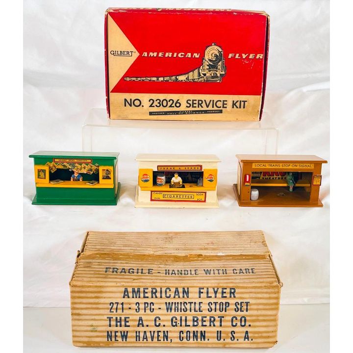 American Flyer Postwar S Gauge #271 Three Piece Whistle Stop Set Set and 23026 Service Kit
