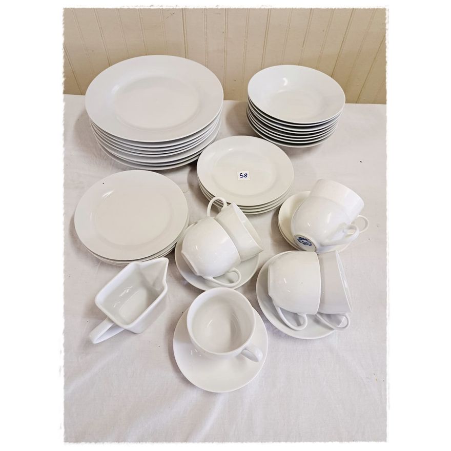 White plates and teaset