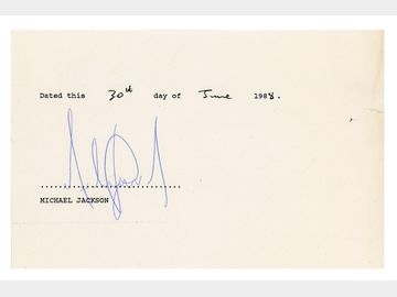 Michael Jackson Signed 1988 Contract Segment (Tracks COA)