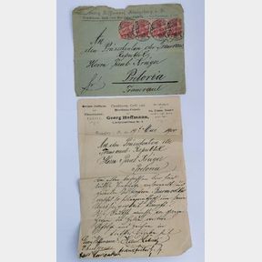 BOER WAR, Pres Kruger ZAR Addressed Envelope/ Letter