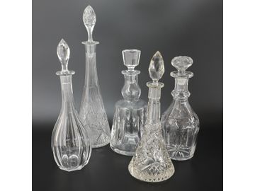 Group of Vintage Decanters, Five Total