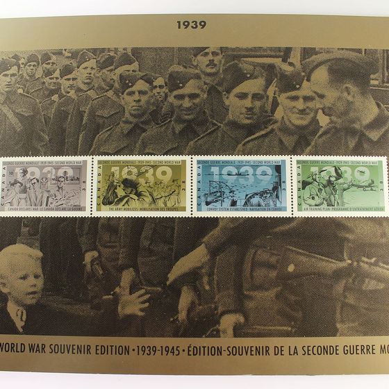 Canada 1989 Souvenir Stamp Pack Anniversary of WWII (Block of 4 Stamps)