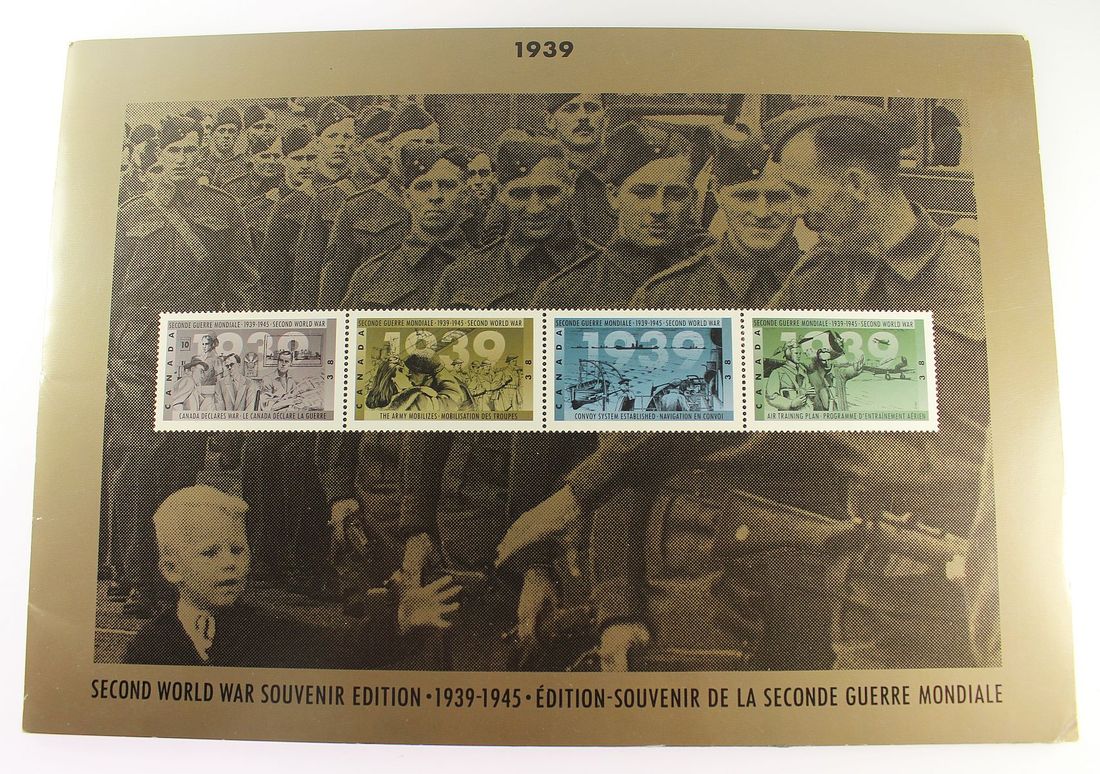 Canada 1989 Souvenir Stamp Pack Anniversary of WWII (Block of 4 Stamps)