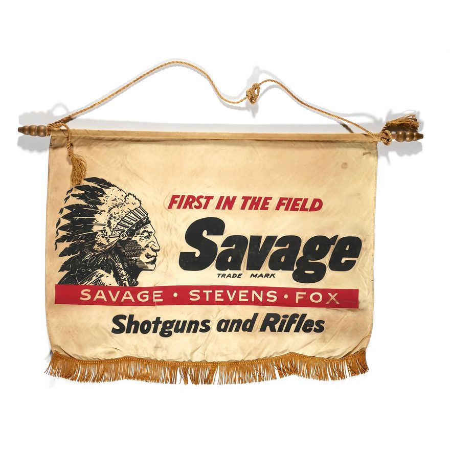 Vintage SAVAGE Firearms Advertising Banner