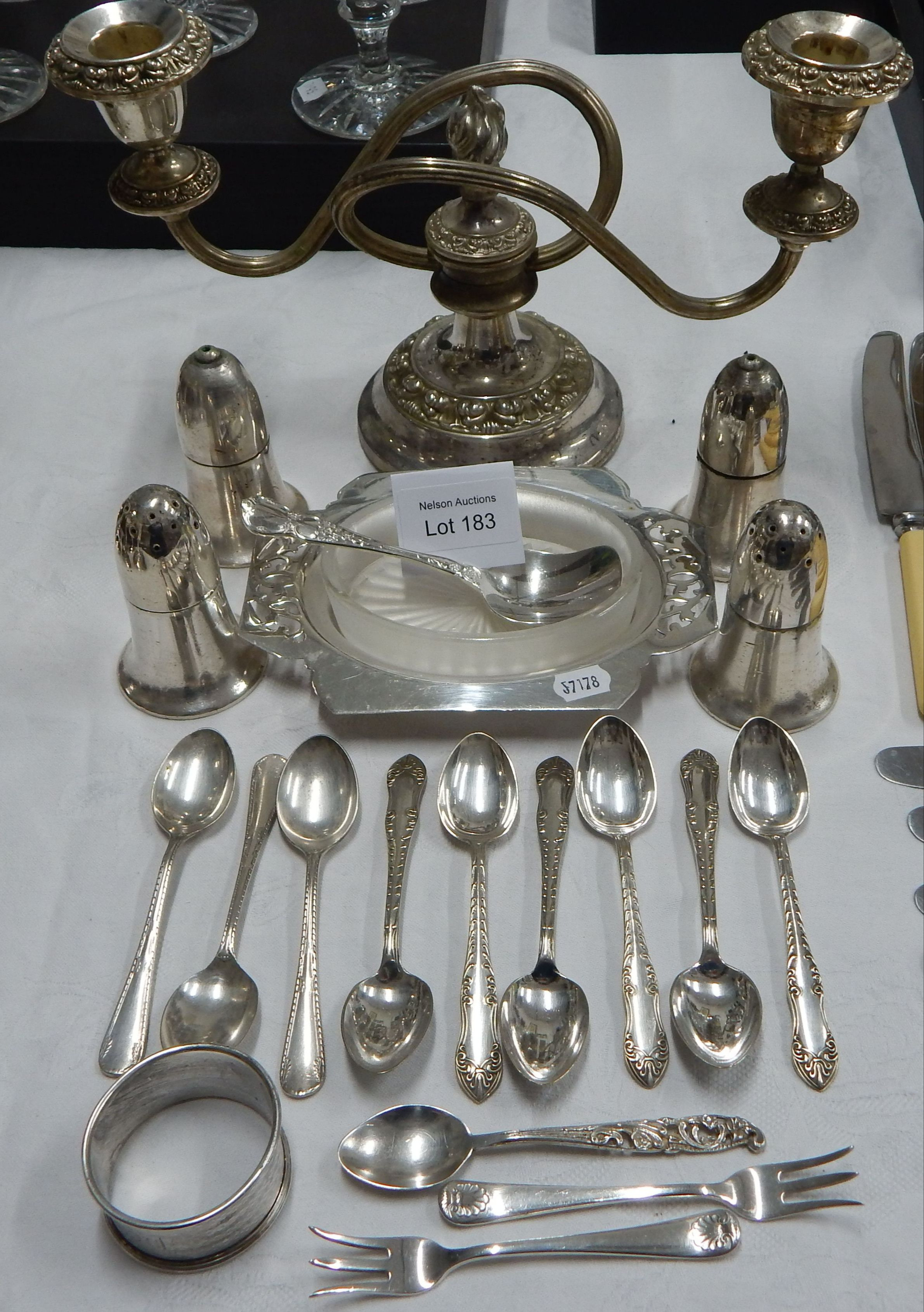 20 pc EPNS items incl teasppons + butter dish etc — sold at auction in New Zealand for $10