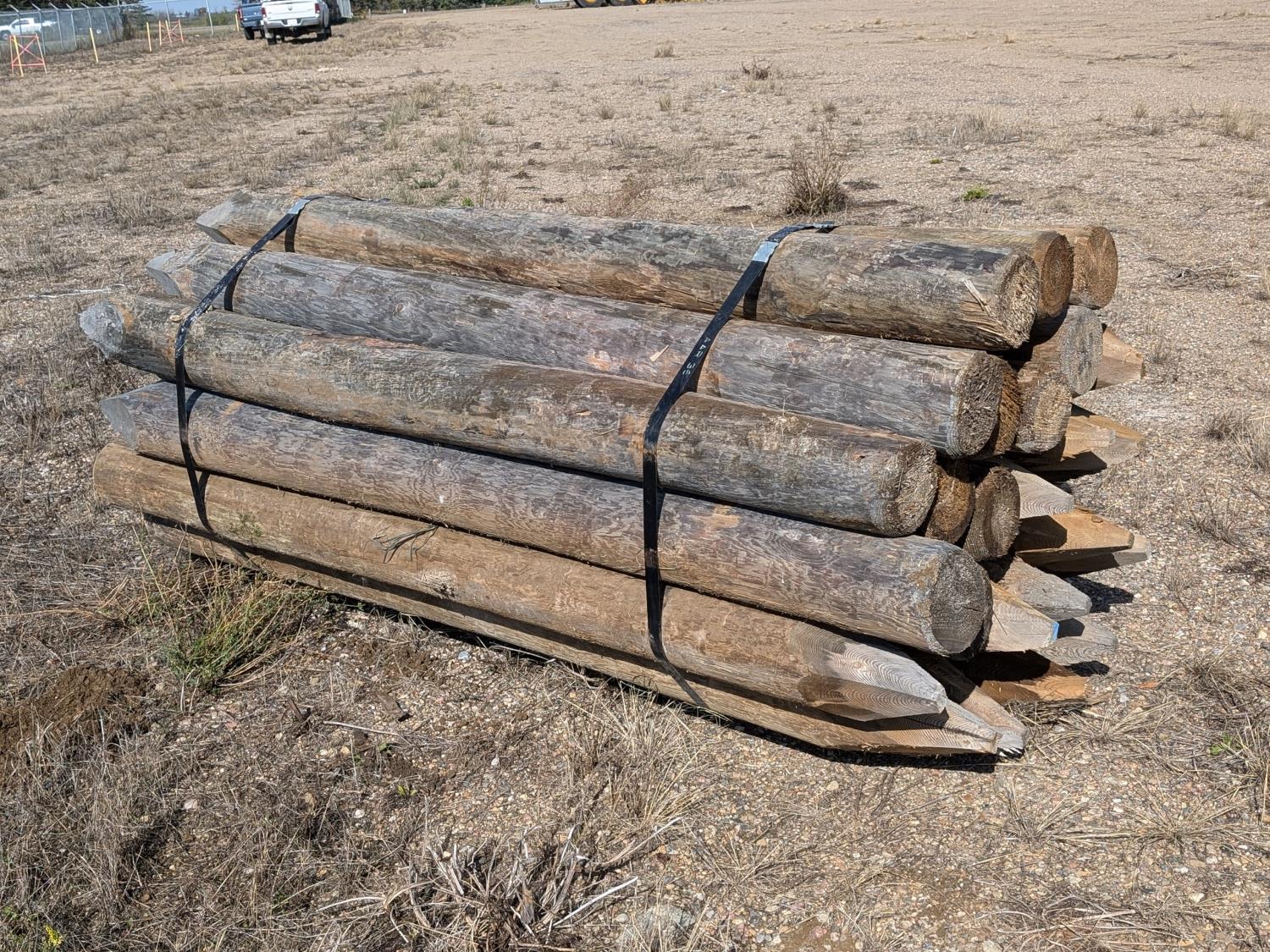 T7808C (25) 7-8 Inch X 8 Ft Treated Chiseled Posts (Unused) [24KI03998 ...