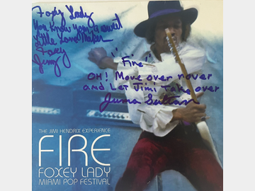 Jimi Hendrix: Jerry Velez & Juma Sultan Signed "Foxey Lady" 45 Cover w/ Handwritten Lyrics (2 Sigs)