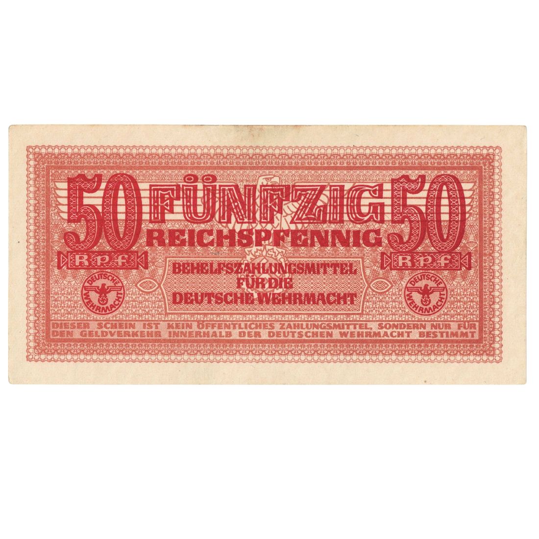 Germany Third Reich 'Auxiliary Payment' 50 Reichspfennig ND (1942), virtually Uncirculated OPQ