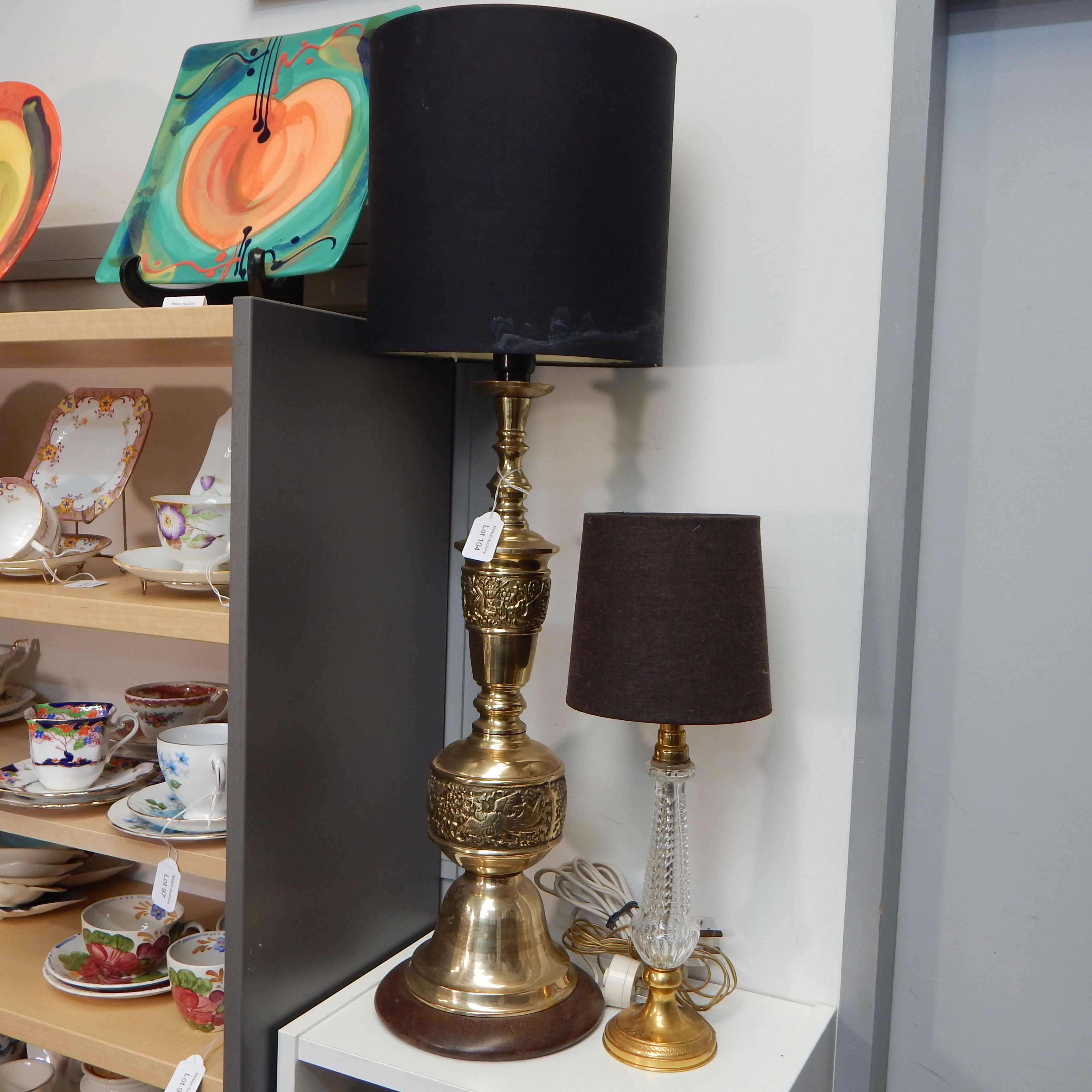 2 Brass Table Lamps - tested — sold at auction in New Zealand for $40