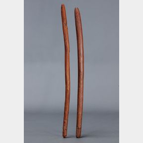 FINE PAIR OF POLE CLUBS, WESTERN DESERT/CENTRAL AUSTRALIA