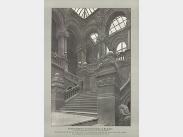 Richard Haas - Capitol Building Staircase, Albany, New York - 1981 Offset Lithograph 34" x 23.5"