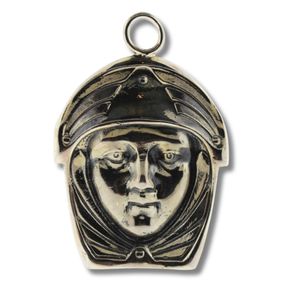 Silver Pendant in the form of a Cloaked Medieval Head in Sterling (925) Silver