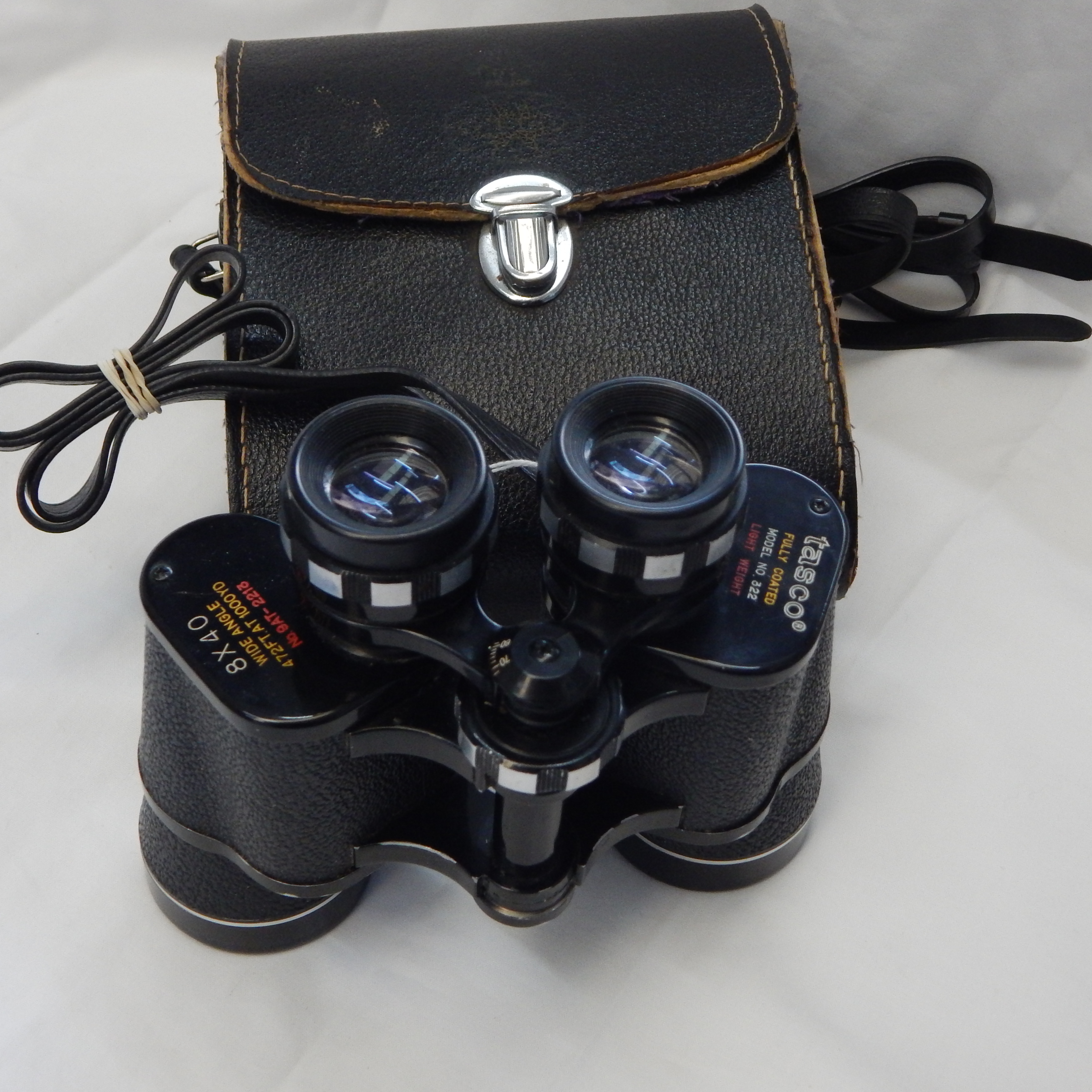 Tasco Binoculars + Case - No 322 8 x 40 - 9AT-2213 — sold at auction in New Zealand for $30