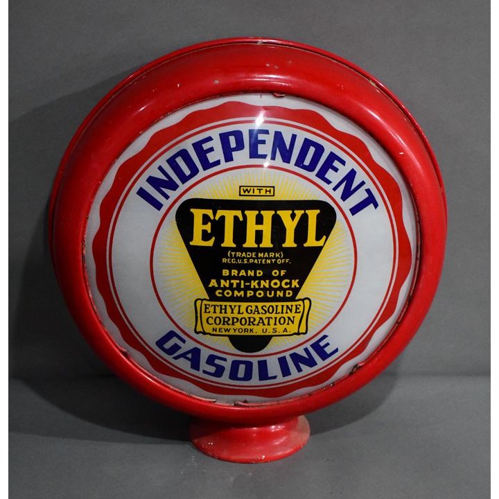 Independent Gasoline w/Ethyl Logo 15" Single Globe Lens