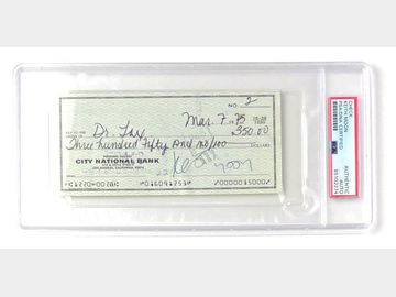 The Who: Keith Moon Signed Check (PSA/DNA Encapsulated)