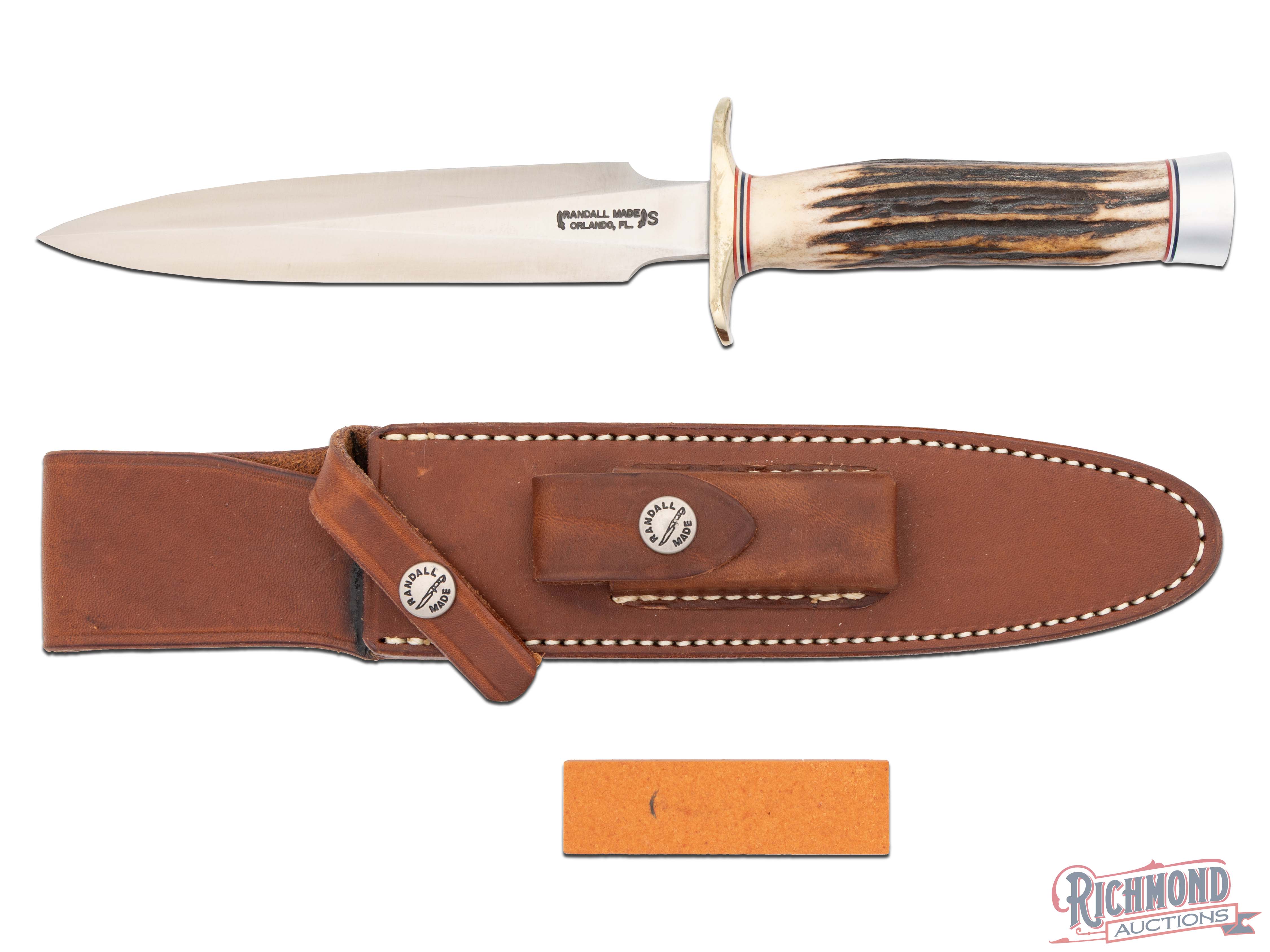 Randall Made Model 2 Fighting Stiletto Stainless Fixed Blade Knife w ...