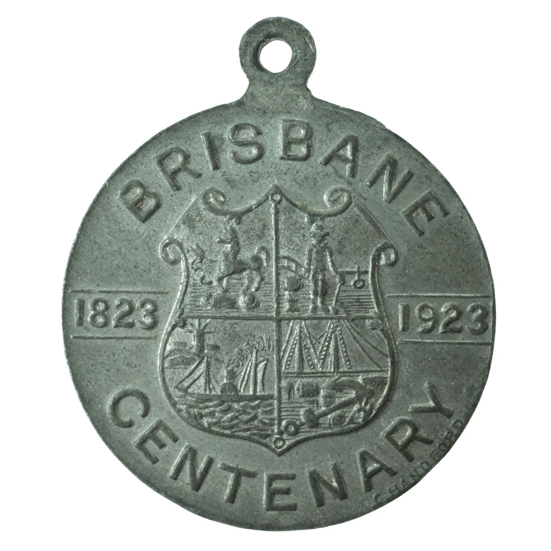 Australia 1923 'Brisbane Centenary' Medalet in White Metal, Extremely Fine