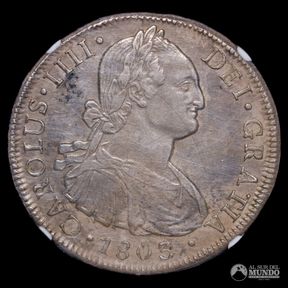 Chile, Santiago. 8 Reales. 1803/2 (Carlos IV). FJ/JJ. NGC XF Details.