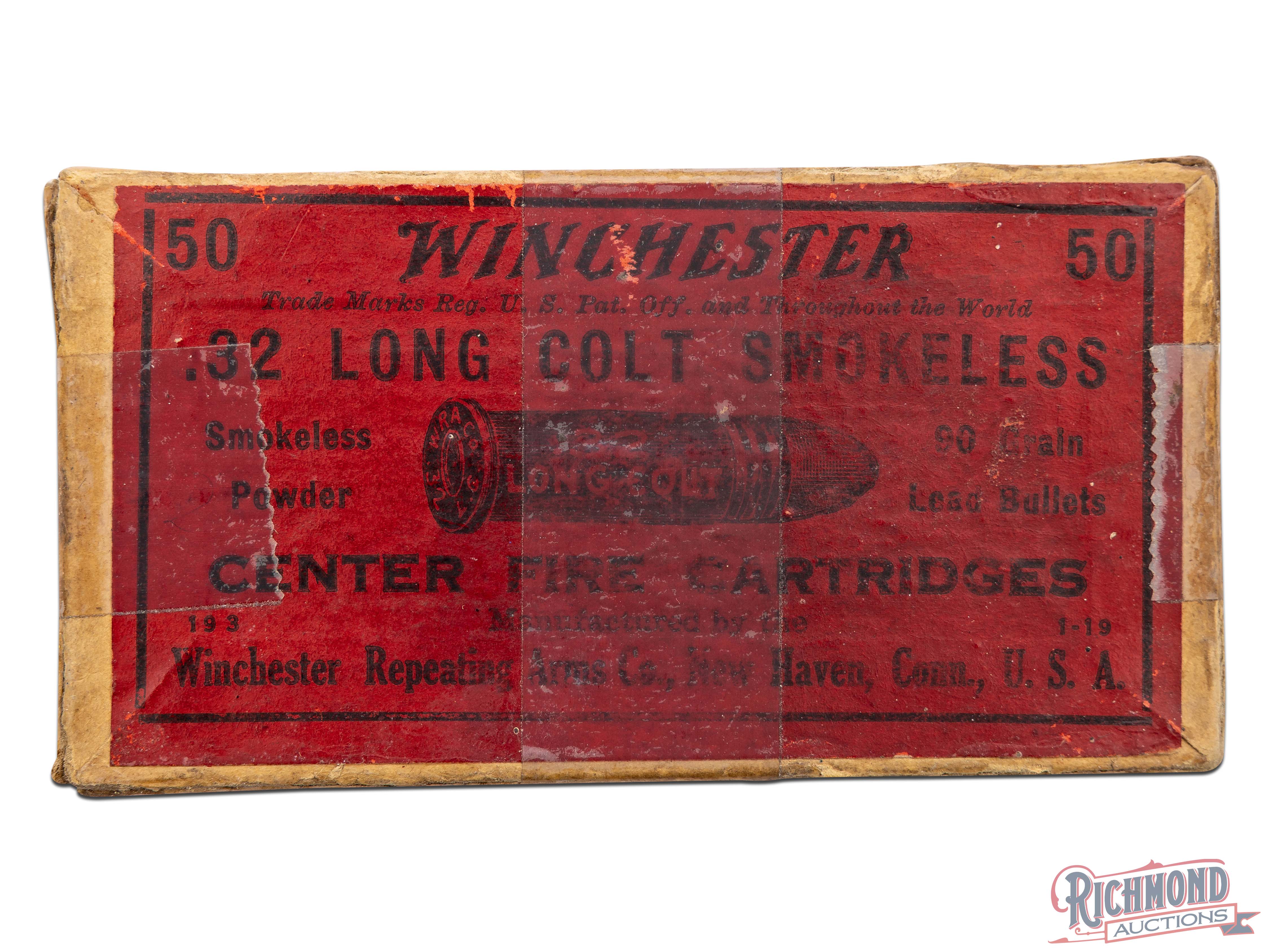 Partial Box Of Winchester .32 Long Colt Smokeless Centerfire Cartridges ...