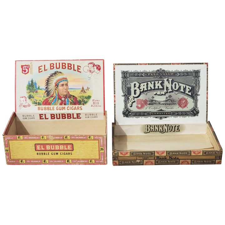 Bank Note Cigars & El Bubble Bubble Gum Cigars Boxes
