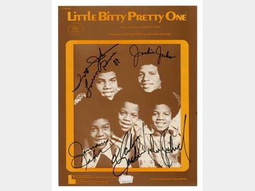 The Jackson 5 Fully Signed “Little Bitty Pretty One” Sheet Music (5 Sigs) (Tracks COA)
